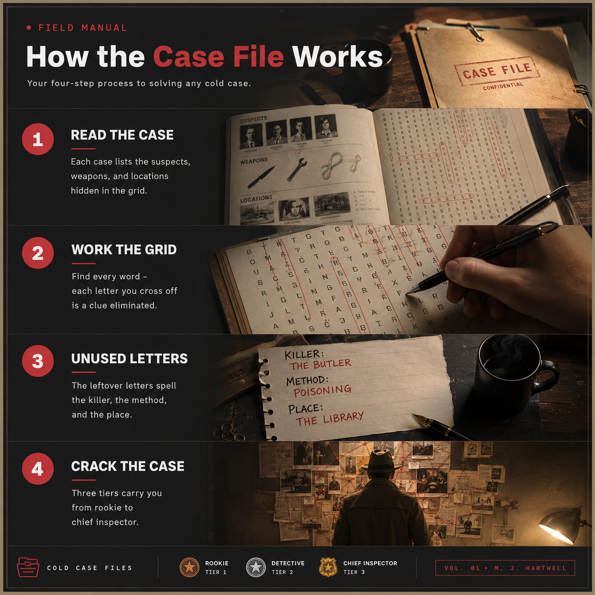 Cold Case Files Murder Mystery Word Puzzle