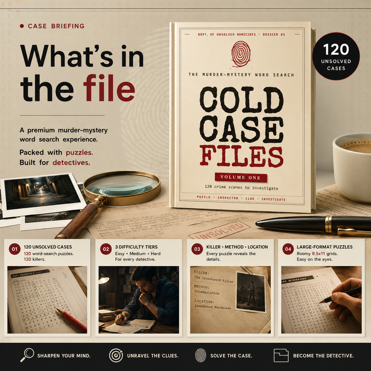 Cold Case Files Murder Mystery Word Puzzle