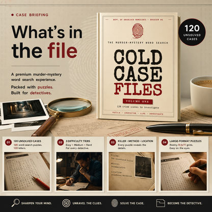 Cold Case Files Murder Mystery Word Puzzle