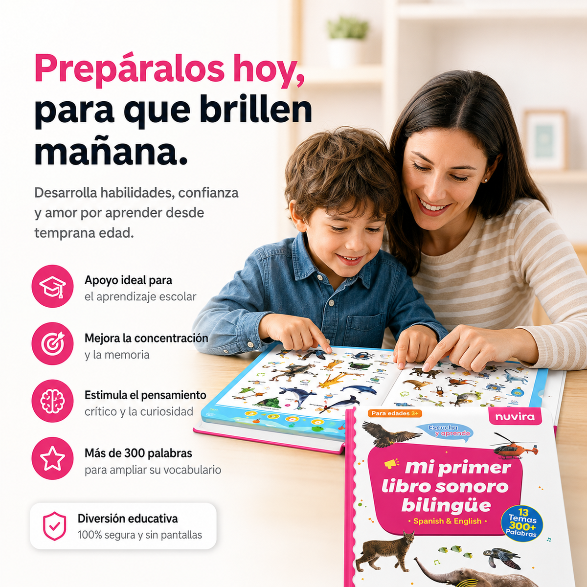 Libro Interactivo Educativo Bilingüe para Niños